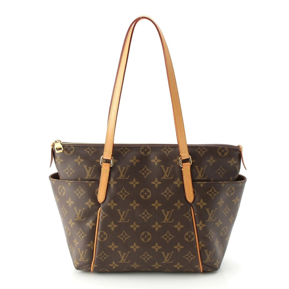 Louis Vuitton Monogram Totally Leather Tote Bag Brown